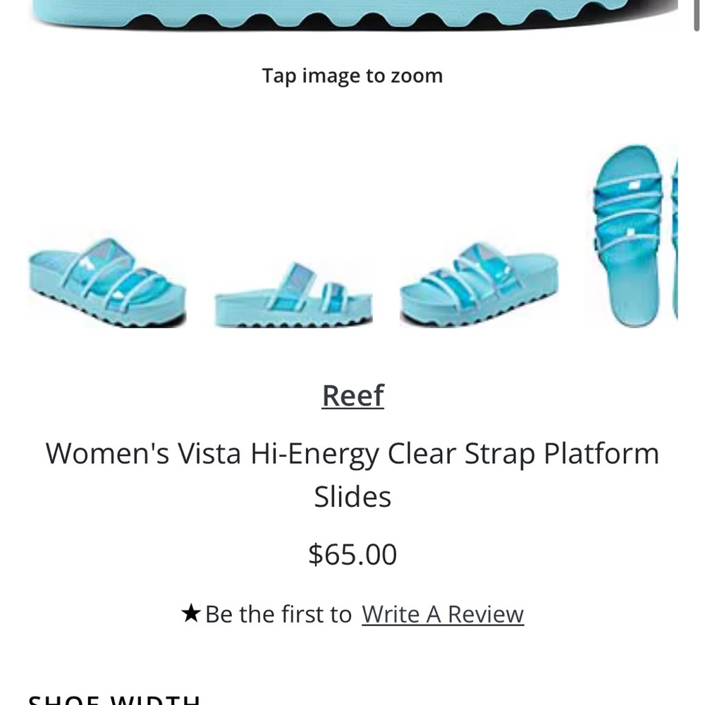 Reef Blue Platform Sandals Chunky Sole vista hi energy slides 8.5 clear teal - Picture 3 of 12